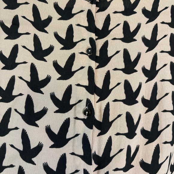 H&M Beige Pink Long Sleeve Blouse Size 10 - Picture 9 of 12